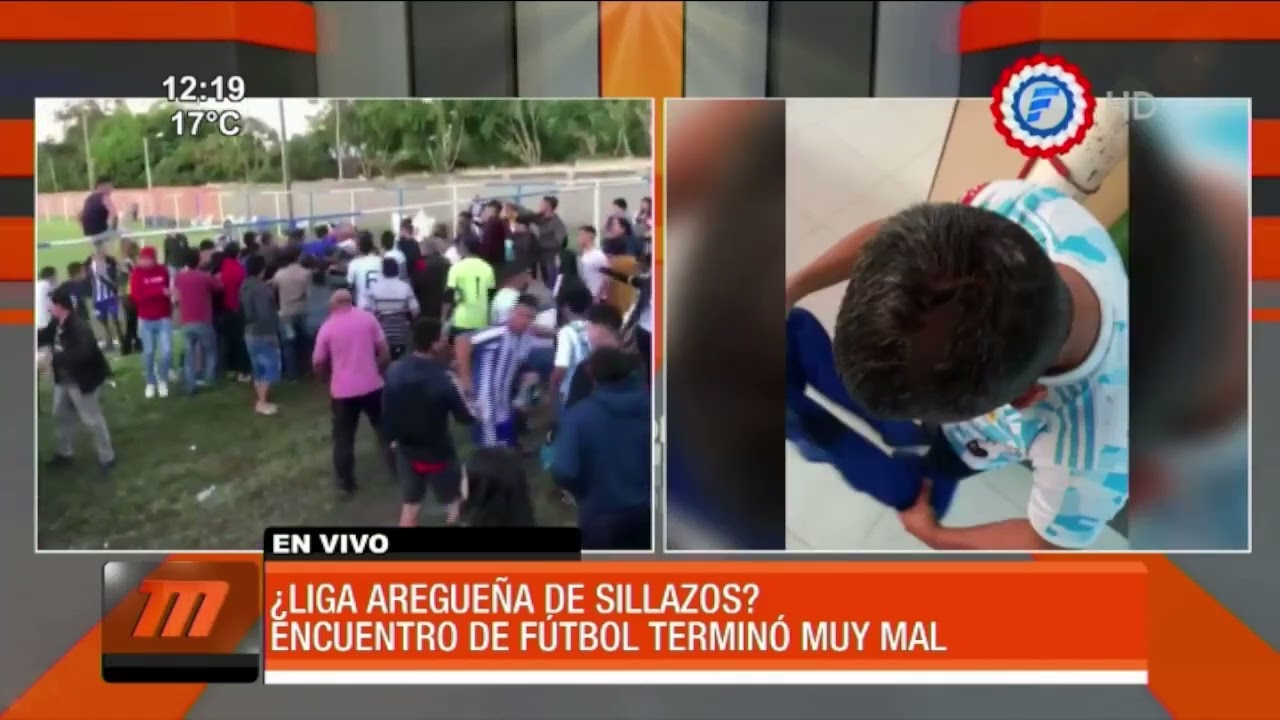 A los puños y patadas tras partido de fútbol en Liga Aregueña