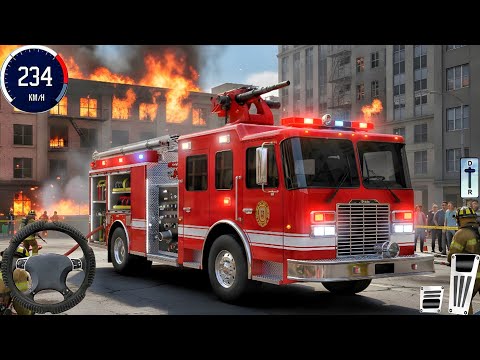 New Firefighter Simulator 2026 🚑💨 High-Speed Fire Truck Driving - Android Gameplay