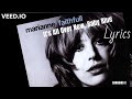 Marianne Faithfull - It's All Over Now, Baby Blue (Lyrics)