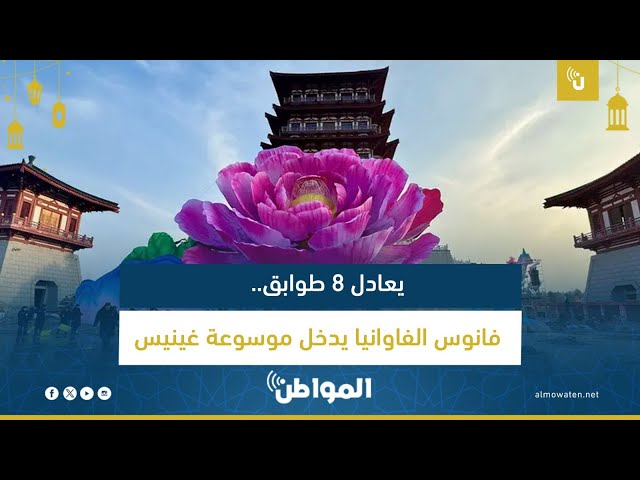 يعادل 8 طوابق.. فانوس الفاوانيا يدخل موسوعة غينيس