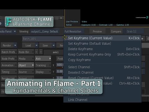Animating in Flame - P1 - Fundamentals & Channel Sliders - Flame 2020.1
