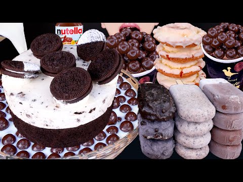 ASMR MALTESERS OREO CAKE CHOCOLATE ICE CREAM NUTELLA DESSERT MUKBANG 초콜릿 먹방 チョコレート 咀嚼音 EATING SOUNDS