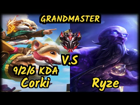 S04 Abbedagge (CORKI) vs RYZE - 9/2/6 KDA MID GAMEPLAY - EUW Ranked GRANDMASTER v9.6