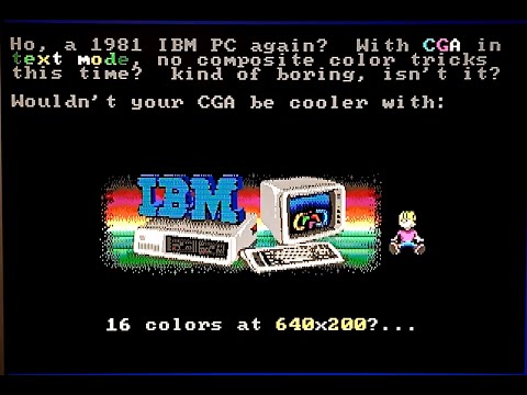 Demo Area5150 using video converter EGA CGA to VGA
