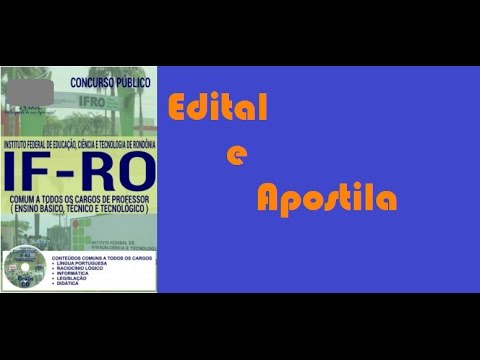 Concurso Apostila IFRO 2016 PROFESSOR DO ENSINO BÁSICO, TÉCNICO E TECNOLÓGICO