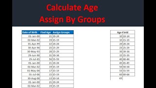 Calculate Age Assign By Groups in Excel