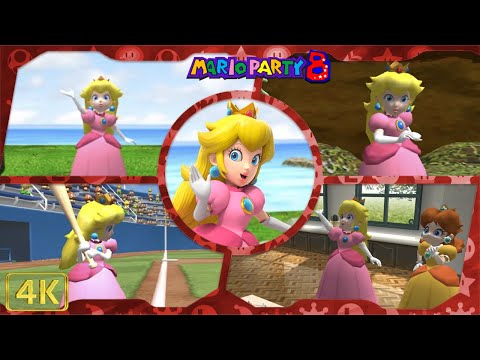 All Minigames (Peach gameplay) | Mario Party 8 for Wii ⁴ᴷ