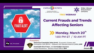 Current Frauds and Trends Affecting Seniors