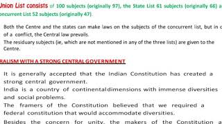 CLASS XI/ POLITICAL SCIENCE/CHAPTER 7/FEDERALISM/PART 2 /FEDERALISM WITH STRONG CENTRAL GOVT.