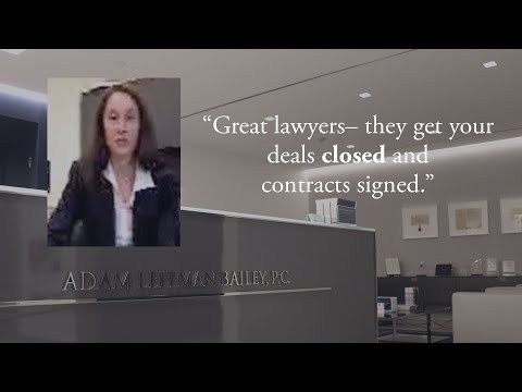 “Great lawyers–they get your deals closed and contracts signed.” testimonial video thumbnail