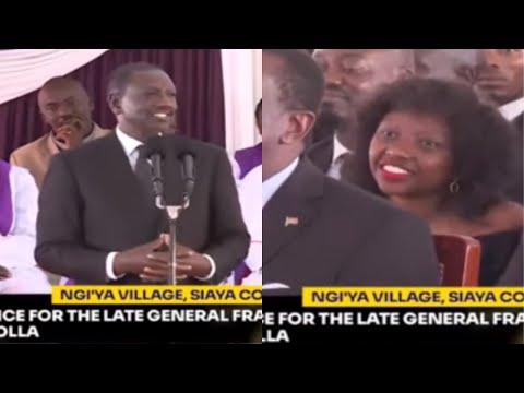 LAUGHTER AS PRESIDENT RUTO EXPLAIN HOW CHARLENE RUTO SNEAKED TO GEN OGOLLA'S BURIAL IN SIAYA.