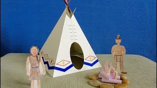 3D Paper Tipi/Teepee Craft Project