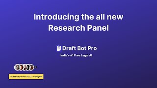 Introducing the new Research Panel in Draft Bot Pro - Do accurate AI Legal Research while Drafting