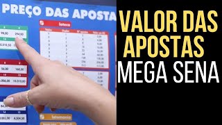VALOR DE APOSTA MEGA SENA 2022 - VALOR DA APOSTA DE 6, 7, 8, 9, 10, 11, 12, 13, 14, E 15 NÚMEROS