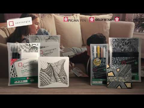 Tekenset Sakura Zentangle set à 6 pennen zwart