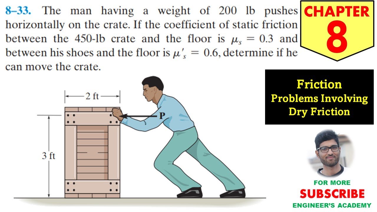 8-33 Friction - Chapter 8 | Hibbeler Statics 14th ed | Engineers Academy