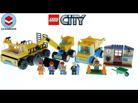 Vidéo LEGO City 60391 : Les camions de chantier et la grue à boule de démolition