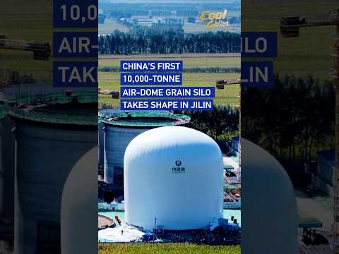China's first 10,000-tonne air-dome grain silo takes shape in Jilin