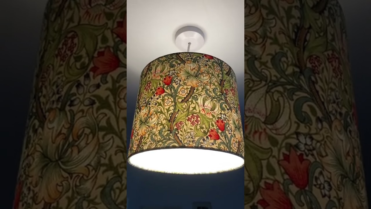 William Morris Golden Lily ceiling lampshade ✨ #handmade #lampshade #homedecor