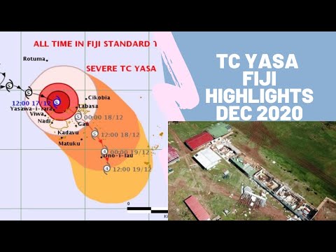 Tropical cyclone Yasa making landfall in the islands of Fiji Dec2020 Part-1