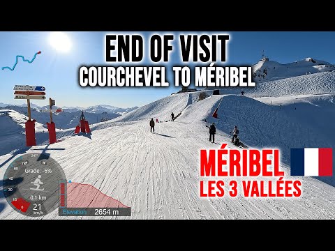 [4K] Skiing Courchevel to Méribel via Reds Niverolle & Aigle - End of Visit, France, GoPro HERO13