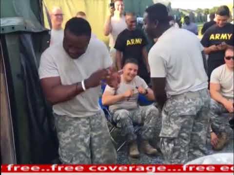 U.S army soldiers enjoying patapa dance with their Ghanaian colleagues.