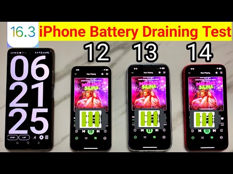 iPhone 14 vs 13 vs 12 Full Battery Drain Test || iOS 16.3 Battery Test Surprising Results!!
