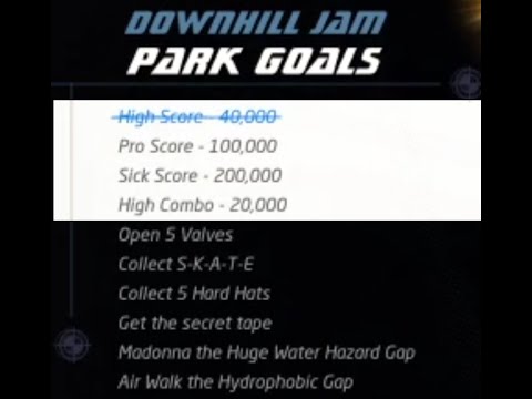 THPS 1 + 2 Downhill Jam SIck Score Guide