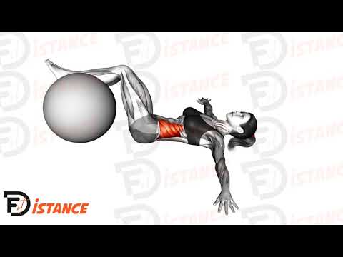 Exercice Twist allongé genoux fléchis sur ballon (Swiss Ball)