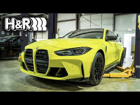 Lowering a G80 M3 BMW with Lowering Springs! H&R | Before and After, Install