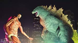 Colossal Titan Attacks Godzilla