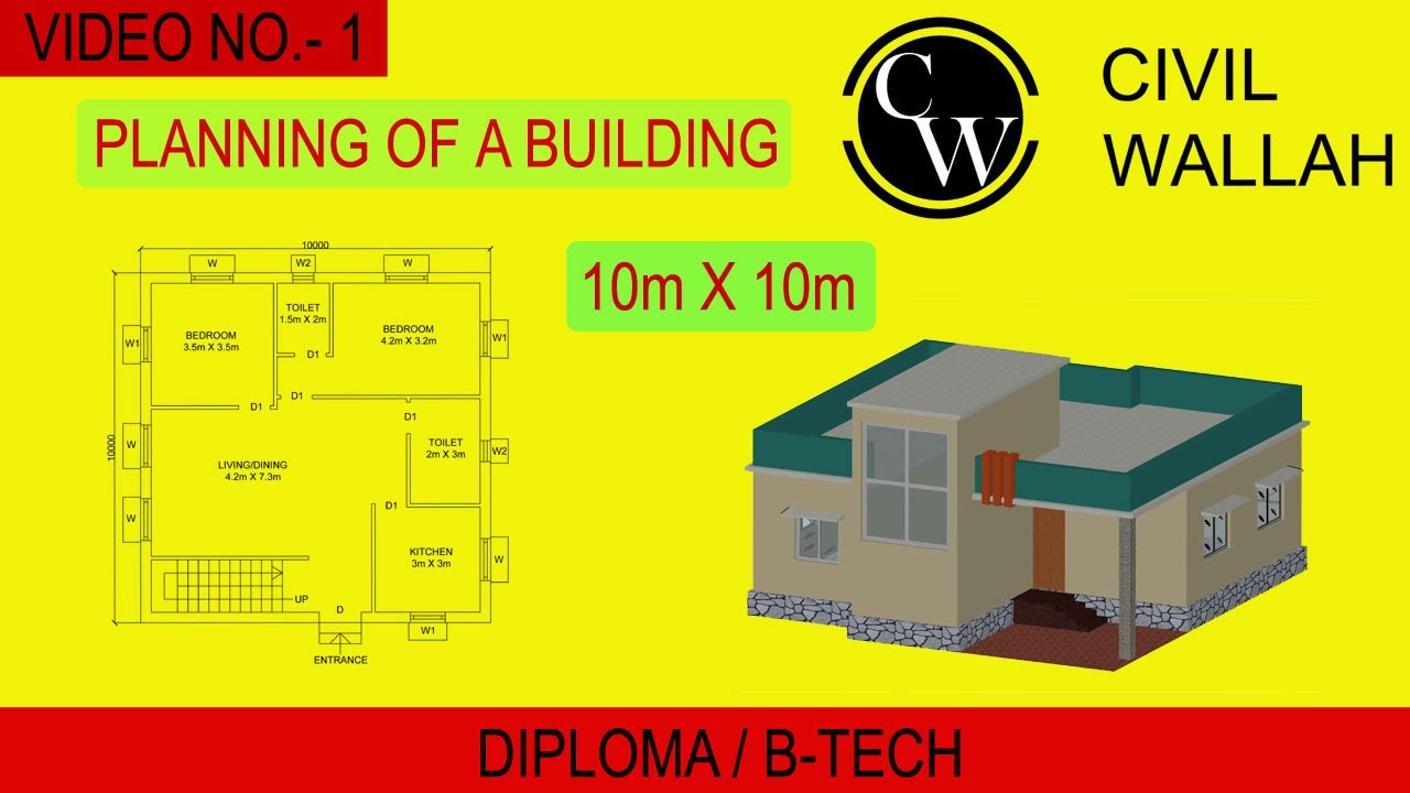 PLANNING OF A BUILDING 10m X 10m : ENGINEERING DRAWING l How to Grow a Career in Civil Engineering