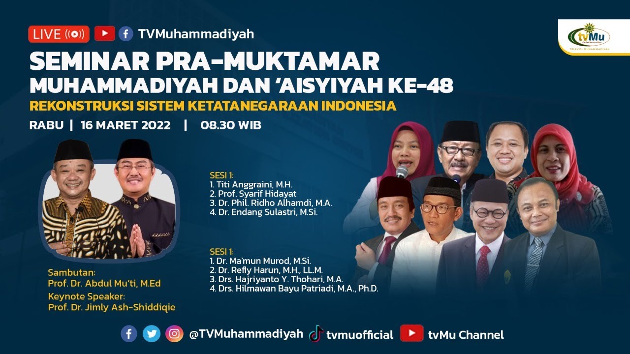 Nonton Streaming Seminar Pra-Muktamar Muhammadiyah-Aisyiyah ke-48