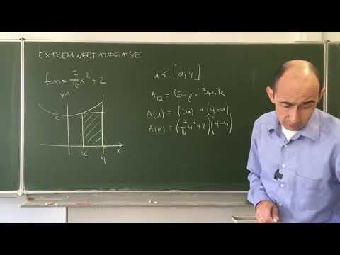 Extremwertaufgabe 2: Rechteck mit maximaler Fläche unter Parabel, hier Randwerte wichtig