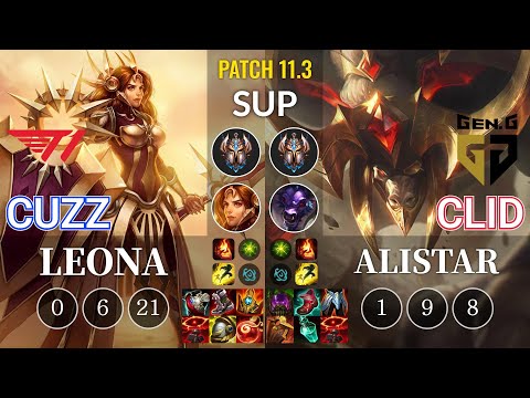 T1 Cuzz Leona vs GEN Clid Alistar Sup - KR Patch 11.3