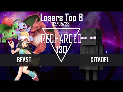 Recharged #130 Losers Top 8 - Beast (Pokemon Trainer) vs Citadel (Steve) - SSBU Tournament