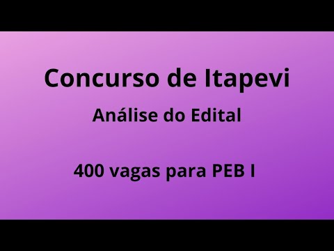 Concurso de Itapevi - 400 vagas para PEB I