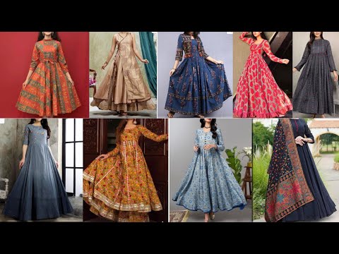 New lawn long frock designs 2023 | anarkali plain frocks