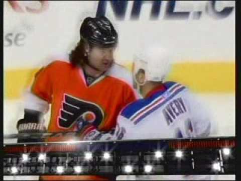 Philadelphia Flyers Scott Hartnell VS Sean Avery New York Rangers FIGHT TKO KO 1/21/2010 Knockout
