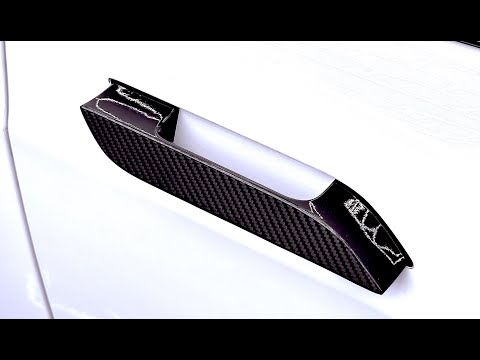 Model S Door Handle Overlay - (Set of 4) Real Dry Molded Carbon Fiber