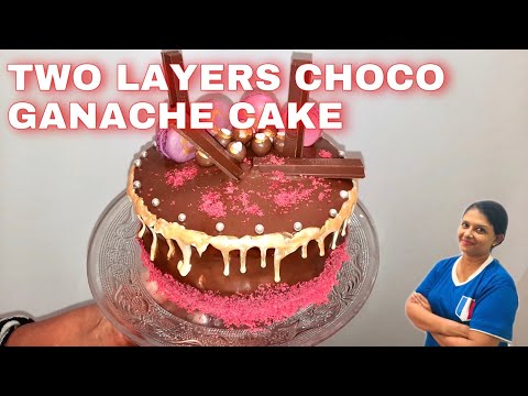How To Make Two Colors Choco Ganache Cake - Cooking With Yvonne