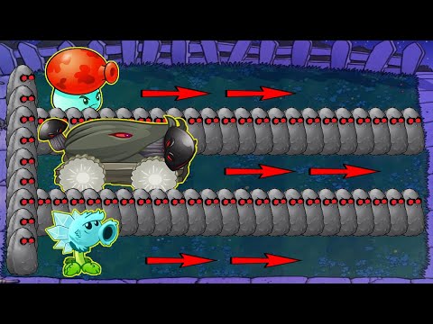 Doom Cannon X Fume-shroom X Snowpea vs 999 Gargantuar Hack - Plants vs Zombies Battlez