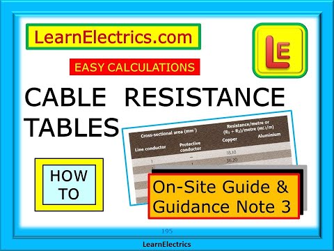 CABLE RESISTANCE TABLES – OSG ON-SITE GUIDE – GUIDANCE NOTE 3 – HOW TO USE THEM – EASY CALCULATIONS