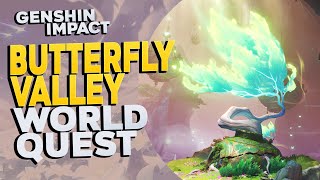 Vadiyi Sessizce Geçen Kelebek Görevi | Renkli Kelebekler Görevi | Genshin Impact