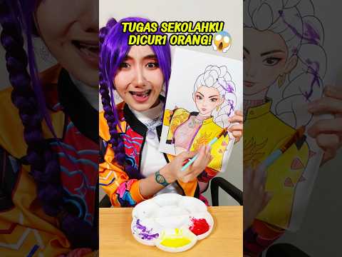 TUGAS SEK0LAHKU DICUR1 0RANG!! 😱😤 #shorts #OliviaValent