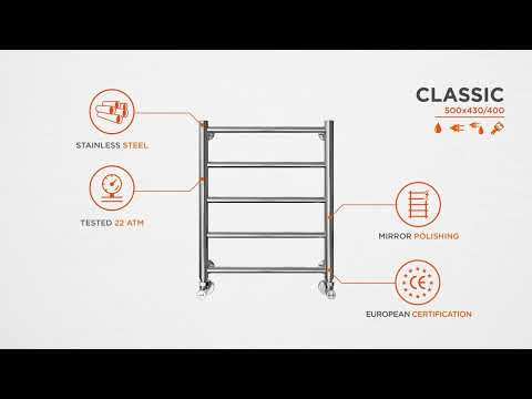 Водяной полотенцесушитель Mario Классик 1.1.0100.01.P (4820111350261, 500x430, хром/сатин/белый глянец/черный матовый/золото/бронза)