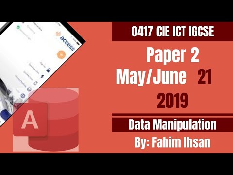 IGCSE ICT 0417/P21/2019 May - June (Database)
