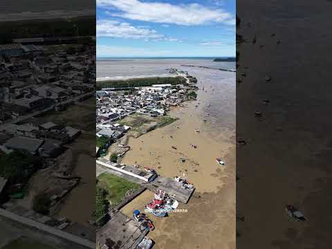 🌊 A força da correnteza do Rio Itajaí Açu chama atenção nesta terça feira 1º, em Santa Catari