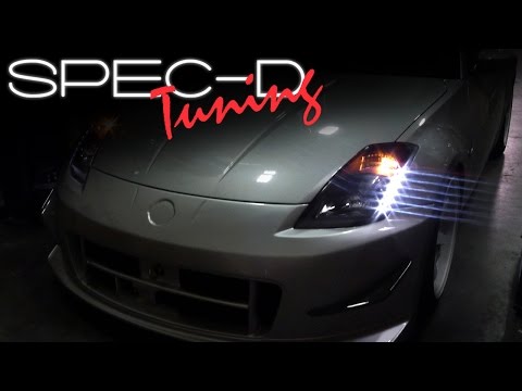 SPECDTUNING INSTALLATION VIDEO: 2003 - 2005 NISSAN 350Z LED PROJECTOR HEADLIGHTS