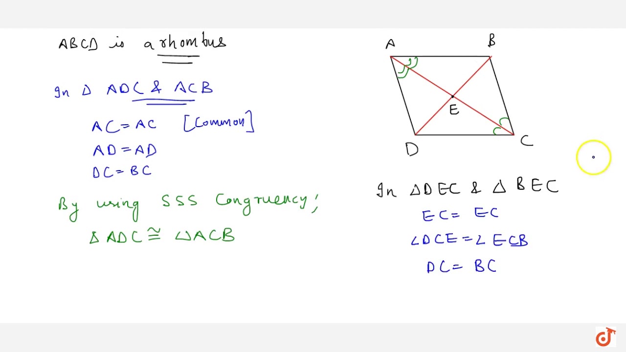 Do the diagonals of a rhombus bisect each other at right angles? Tipseri